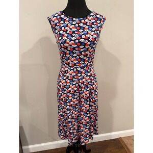 Boden Mariana Floral Knee Length Jersey Dress 6R Knee Length